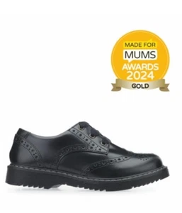 Angry Angels Impulsive II, schwarze Leder Mädchen Schnürschuhe geschlossen Schulschuhe13M - Bild 1 von 12