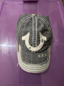Rare TRUE RELIGION Horseshoe Baseball Cap Trucker Hat Adjustable Distressed - Picture 1 of 5