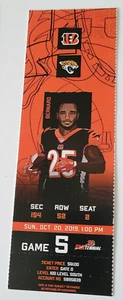 2019 Cincinnati Bengals Jacksonville Jaguar NFL Football Full Ticket Stub Oct 20 - Picture 1 of 1