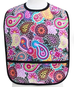 Erwachsene Kleidung Schutz Lätzchen von Nibble and Dribble rosa Paisley Medaillon NEU - Bild 1 von 4