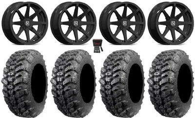 Valor V01 14" Wheels Black 30" Sniper 920 Tires Honda Rincon Rancher Foto 1 de 4