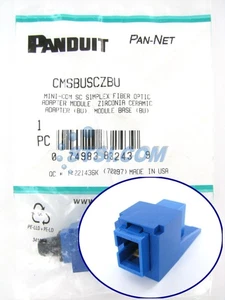 Módulo adaptador de fibra óptica simple Panduit CMSBUSCZBU Mini-Com SC, azul ~ STSI - Imagen 1 de 4