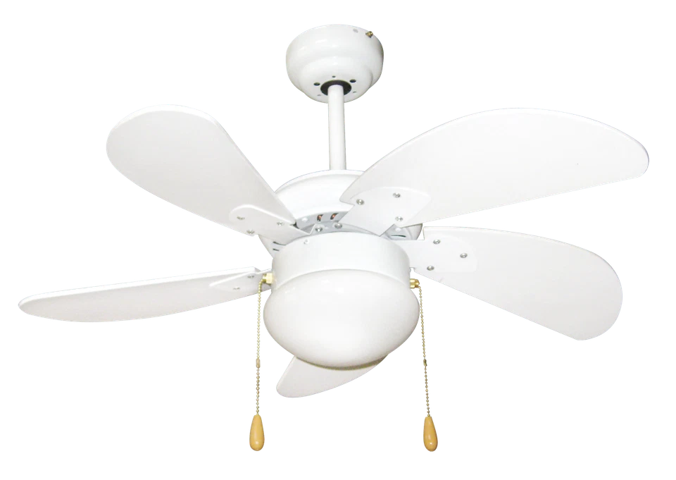 Ventilatore a Soffitto 5 Pale Dimensione 76 cm Colore Bianco - Immagine 1 di 1