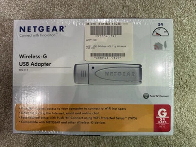 Netgear Wireless-G USB Adapter WG111 - For Laptop Or Desktop PCs, 54 Mbps - Image 1 of 4