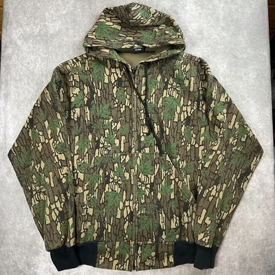 Vintage Ace Sportswear Camo Full Zip Hoodie Maple Leaf Print Jacket Size Large - Image 1 of 4