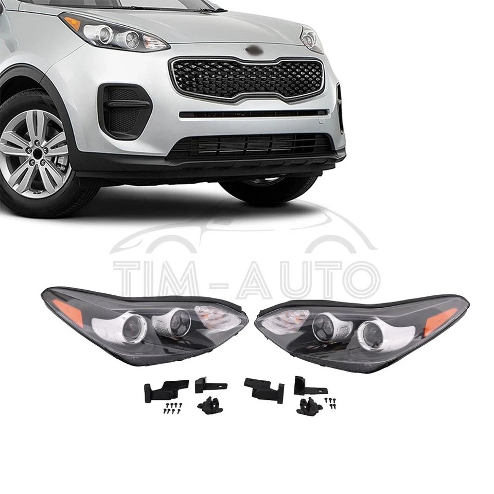 适用于 2017 - 2022 起亚 Sportage EX/LX 车头灯前照灯总成 LH&RH 套装 — 第 1/4 张图片