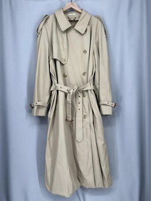 Винтажный Sanyo Тренч мужской XL длинный бежевый подпоясанный с подкладкой сделано в Японии 80-х - Изображение 1 из 4