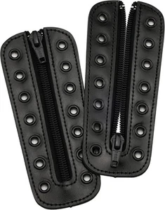 Leather Lace-in Boot Zipper Inserts for All 7 eyelets, Black W/7 Eye  - Picture 1 of 9