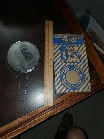Vintage NOS Mirror Vintage Adjustable Two-Sided Brytone Magnifier Silver Cover