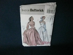 Retro 1952 Butterick B4918 Pattern Dress SZ 6-8-10-12 NEW Gown Sewing Uncut - Picture 1 of 3