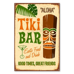 Postereck 0279 Poster Leinwand Plakat, Tiki Bar Schild Vintage Sommer Hawaii - Bild 1 von 7