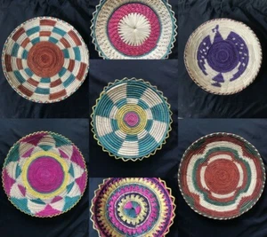 African Basket - Uganda - Bukedo & Raffia Bowl Handmade Ethnic decorative Chaba - Picture 1 of 29