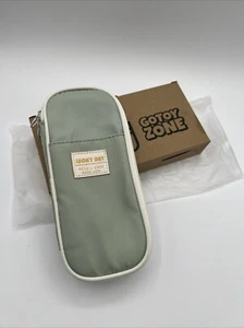 Estuche para lápices/lápices de lona Gotoy Zone verde cierre con cremallera 2 compartimentos NUEVO - Imagen 1 de 11