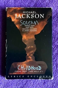 Michael Jackson & Janet Jackson - Scream” Cassette Single With Lyric Insert - Picture 1 of 4