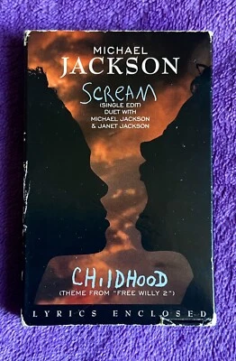 Michael Jackson & Janet Jackson - Scream” Cassette Single With Lyric Insert - Image 1 of 4