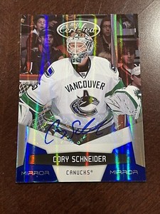2010-11 PANINI CERTIFIED MIRROR BLUE SIGNATURES #144 CORY SCHNEIDER 4/50