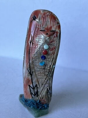 Zuni Corn Maiden Fetish - Gloria Chattin- 贝壳绿松石礼物 8903 — 第 1/4 张图片