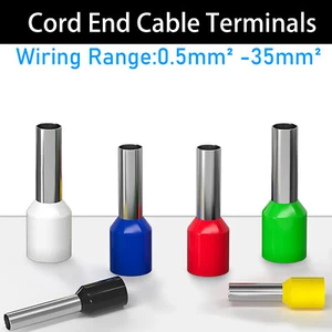 Cord End Cable Terminals Bootlace Ferrule Insulated From 0.5mm² to 35mm² - Picture 1 of 6