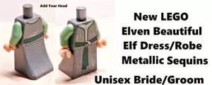 New LEGO Bride ELF Dress Wedding Groom Robe Unisex Forest Metallic Costume Elven - Picture 1 of 1