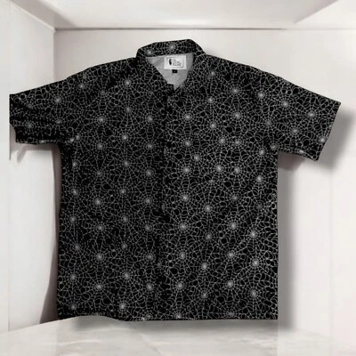 Mens Halloween Inspired Short Sleeve Button Up. Size L -The Oblong Box Shop.  - Изображение 1 из 4