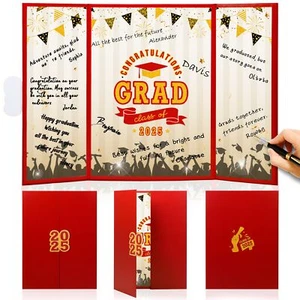 Class of 2025 Graduation Decorations - Red Graduation Guest Book Alternative ... - Picture 1 of 6