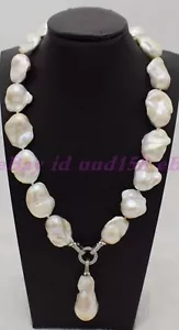 NUEVO ENORME COLLAR DE PERLAS BARROCAS BLANCAS MAR DEL SUR NATURAL AAA++ - Imagen 1 de 20