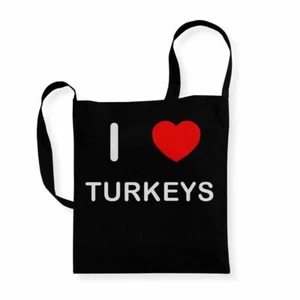 Bolso con asa larga de algodón reutilizable Turkeys I Love - Imagen 1 de 8