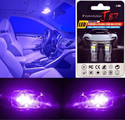 LED 3030 Light Purple 12000K 168 Two Bulbs License Plate Tag Upgrade Lamp Show - Image 1 of 4