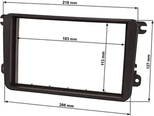 VW SCIROCCO DAL 2008 MASCHERINA AUTORADIO 2DIN-2ISO-COLORE NERO - Foto 1 di 7