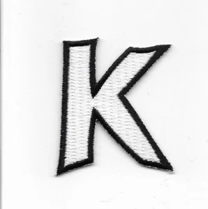 2" Letter K Embroidered Iron On Alphabet Patch wx0019 - Picture 1 of 1