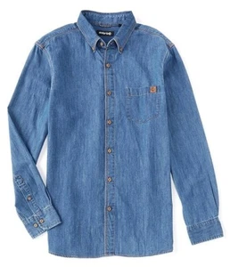 Solaris Outdoors Men's SZ 3XL-Big LS Dark Denim NEP 2-Pocket Button up Shirt - Picture 1 of 3