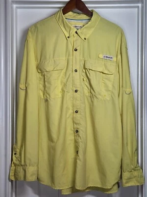 MAGELLAN Fish Gear Relaxed Fit Mens XL Yellow Long Sleeve Vented Fishing Shirt - Image 1 of 4