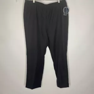 Karen Scott Womans Classic Pants 1X Black Straight Leg Stretch Elastic Waist NWT - Picture 1 of 6