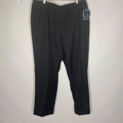 Karen Scott Womans Classic Pants 1X Black Straight Leg Stretch Elastic Waist NWT - Image 1 of 4