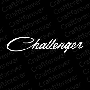 Challenger Vinyl Die Cut Decal English Curly Hand Writing Racing Stripes RC082 - Picture 1 of 8