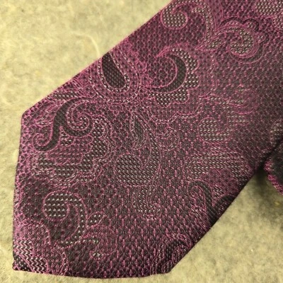 Corbata Joseph Abboud tejida de seda cachemira rosa negra Foto 1 de 4