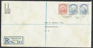 Bermuda 1934 LiLi Bermuda Werbeumschlag Einschreiben BAILEYS BAY - New Jersey  - Bild 1 von 2