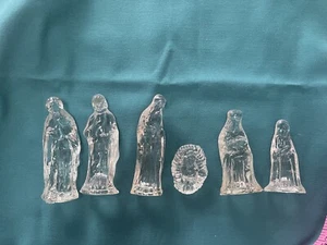 Vintage Clear Glass Nativity Scene Set Christmas Holiday Décor-Christmas - Picture 1 of 8