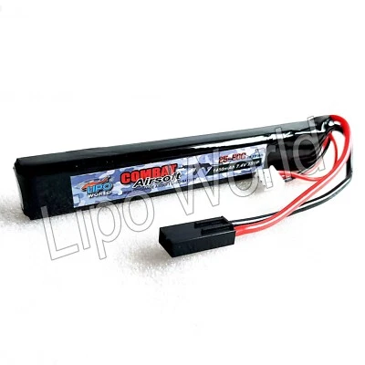 LIPO WORLD AIRSOFT BATTERY COMBAT 2S 3S 7.4V 11.1V 1450mAh 25C-50C Softair AEG - Image 1 of 3