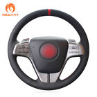 Red Marker Black Leather Car Steering Wheel Cover for Mazda 6 Atenza 2009-2013
