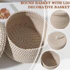 wicker basket with lid Round Basket with Lid Decorative Organizing. Basket K8W9