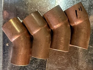 1" CxS COPPER 45 DEGREE ELBOW WROT COPPER PIPE 1-1/8" OD USA - Picture 1 of 1