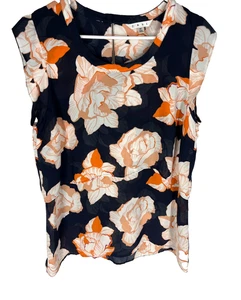 Cabi Blossom Top Stufen Blumen dunkelblau orange Flügelärmel Style 5030 Gr. M - Bild 1 von 4