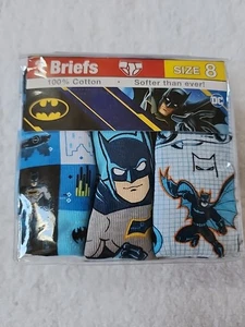 DC Boys Cotton Briefs Batman Theme Size 8 New In Package - Picture 1 of 4