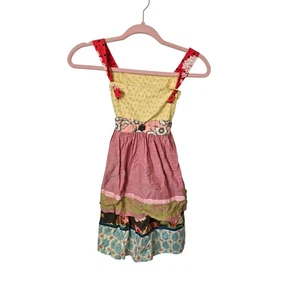 Matilda Jane Serendipity Lucky Stars Knot Apron Dress Shabby Vintage Floral Sz 8 - Picture 1 of 7