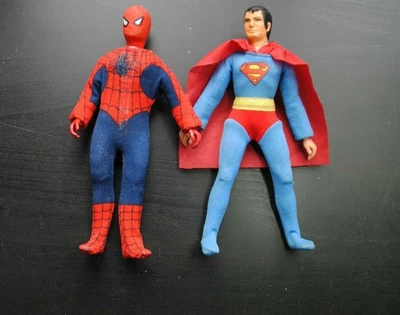 MEGO VINTAGE FIGURAS DE 8 POLEGADAS "SUPERMAN/HOMEM-ARANHA" BELO CONJUNTO DE BONECOS  - Imagem 1 de 4