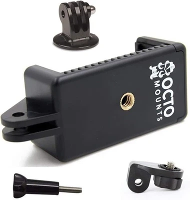 | Soporte universal para teléfono inteligente con accesorio de montaje estilo GoPro, trípode negro Foto 1 de 4