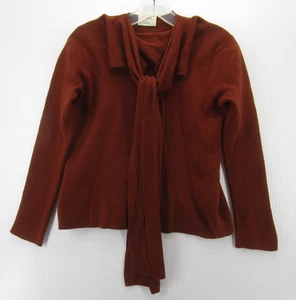 Aritzia Wilfred Sweater Women Small Red Pullover Tie Neck Cropped Preppy Cozy * - Picture 1 of 14