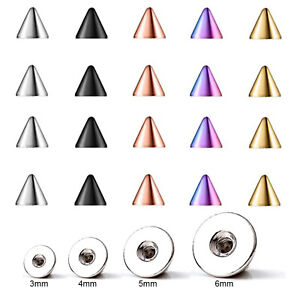 10x Replacement Spare cones Labret Barbell Bar Piercing Attachments 1.2mm（16G）