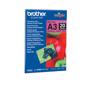 Brother Original Fotopapier glänzend 20 Stk, A3 BP71GA3, A4 BP71GA4, A6 BP71GP20